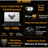 ASUS TUF Gaming A18 (FA808UH-S8007W) 18" PC portable gaming  Gris | Ryzen 7 260 | RTX 5050 | 16 Go | SSD 1 To | 165 Hz