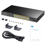 Cudy 24-Port Gigabit PoE+ Switch with 2 Noir