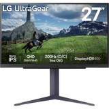 LG UltraGear 27GS85Q-B 27" Moniteur gaming  Noir, 2x HDMI, 1x DisplayPort, 200 Hz