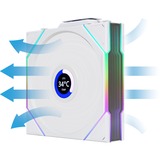Lian Li UNI FAN TL120 LCD Reverse Blade Wireless Single Pack, Ventilateur de boîtier Blanc, 4 broches PWM + 1x 9 broches USB