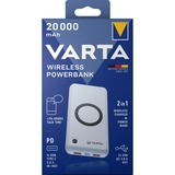 VARTA Wireless Powerbank 20.000 mAh Blanc, Qi, Power Delivery, Quick Charge 3.0