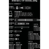 Wera 8100 SA 4 Jeu de cliquets Zyklop Speed, 1/4", Set d'outils Noir/Vert, Clé à cliquet de 41 pièces avec tête pivotante