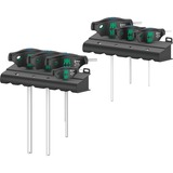 Wera 454/7 HF Set 1 Jeu de clés à goujon T-Handle Hex-Plus, Tournevis Noir/Vert, avec fonction de maintien