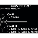 Wera 454/7 HF Set 1 Jeu de clés à goujon T-Handle Hex-Plus, Tournevis Noir/Vert, avec fonction de maintien