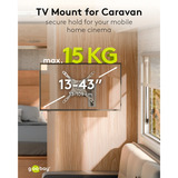 goobay Support mural TV Caravan FULLMOTION (M), 13 à 43 pouces Argent