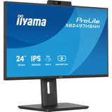 iiyama ProLite XB2497HSNH-B1 23.8" Moniteur Noir, 1x DisplayPort, 1x HDMI, 3x USB-C, 2x USB-A, 1x RJ-45, Webcam