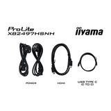 iiyama ProLite XB2497HSNH-B1 23.8" Moniteur Noir, 1x DisplayPort, 1x HDMI, 3x USB-C, 2x USB-A, 1x RJ-45, Webcam