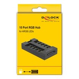 DeLOCK Concentrateur RGo pour LED RGo avec 10 ports, HUB Noir