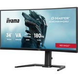 iiyama G-Master Red Eagle GCB3484WQSU-B1 34" Moniteur UltraWide gaming incurvé Noir, 1x DisplayPort, 2x HDMI, 2x USB-C, 2x USB-A, 180 Hz