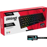 HyperX Alliage Origins 60, clavier gaming Noir, Layout États-Unis, HyperX Aqua