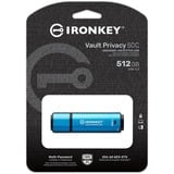 Kingston IronKey Vault Privacy 50 512 Go, Clé USB Bleu clair/Noir, USB-C 3.2 Gen 1