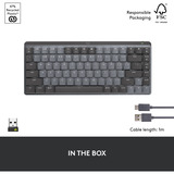 Logitech MX Mechanical Mini clavier Noir, Layout US-International (QWERTY), GL Tactile, 80% (TKL)