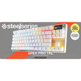SteelSeries Apex Pro TKL Gen 3 RGB clavier gaming mécanique Blanc, Layout US (QWERTY), SteelSeries OmniPoint 3.0, 80% (TKL)