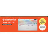 SteelSeries Apex Pro TKL Gen 3 RGB clavier gaming mécanique Blanc, Layout US (QWERTY), SteelSeries OmniPoint 3.0, 80% (TKL)