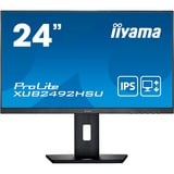 iiyama ProLite XUB2492HSU-B6 23.8" Moniteur  Noir, HDMI, DisplayPort, USB, Audio