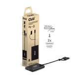 Club 3D Séparateur vidéo USB-C vers 2x HDMI avec DisplayLink, Repartiteur HDMI Noir