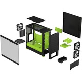 Fractal Design Pop Air RGB boîtier midi tower Noir/Vert | 2x USB-A | RGB | Verre Trempé