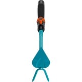 GARDENA Serfouette à fleurs combisystem - 6 cm, Pioche Turquoise, Poussée, Acier, Plastique, Cœur, Bleu, Noir/Orange