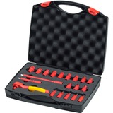Wiha Jeu de clés à cliquet isolées 1/4", Clés mixtes à cliquet Rouge/Jaune, 21 pièces avec étui