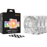 be quiet! Light Wings LX PWM ventilateurs de boîtier RGB  Blanc, 3 pièces, 120 x 120 x 25 mm, Pack de 3, Ventilateur, 12 cm, 1600 tr/min, 87,5 m³/h, Blanc