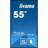 iiyama ProLite LH5565UHSB-B1, Affichage public Noir, HDMI, DisplayPort, LAN, WiFi, Audio, USB, Android