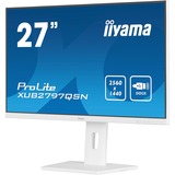 iiyama ProLite XUB2797QSN-W2 27" Moniteur Blanc, 2x DisplayPort, 1x HDMI, 2x USB-C, 2x USB-A, 1x RJ-45