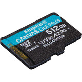 Kingston Canvas Go! Plus microSDXC 512 GB, Carte mémoire Noir, Class 10, UHS-I U3, V30, A2