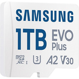 SAMSUNG EVO Plus microSDXC, 1 To, Carte mémoire Blanc, U3, V30, A2, Adaptateur SD inclus