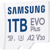 SAMSUNG EVO Plus microSDXC, 1 To, Carte mémoire Blanc, U3, V30, A2, Adaptateur SD inclus
