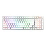 ASUS ROG Strix Scope II 96 Wireless, clavier gaming Blanc, Layout États-Unis, ROG NX Snow, 96%, LED RGB, Hot-swappable, PBT Double-shot, Bluetooth / 2.4GHz / USB 2.0