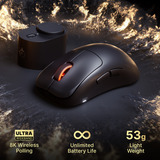 SteelSeries Rival Pro, Souris gaming Noir, 100 - 42 000 DPI, 8K, UWB / 6 GHz