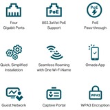 TP-Link EAP655-Wall AX3000 Wall Plate WiFi 6, Point d'accès 