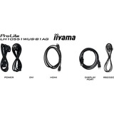 iiyama ProLite LH10551UWS-B1AG, Affichage public Noir, HDMI, DisplayPort, USB-C, Audio, RJ-45 (LAN)