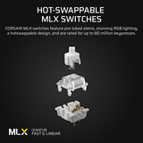 Corsair VANGUARD 96 RGB clavier gaming mécanique Noir, Layout US (QWERTY), Corsair MLX Plasma, 96%, QWERTY US, MLX Plasma, 96%, RGB, hot-swap