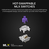 Corsair VANGUARD 96 RGB clavier gaming mécanique Noir, Layout US (QWERTY), Corsair MLX Plasma, 96%, QWERTY US, MLX Plasma, 96%, RGB, hot-swap