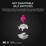 Corsair VANGUARD 96 RGB clavier gaming mécanique Noir, Layout US (QWERTY), Corsair MLX Plasma, 96%, QWERTY US, MLX Plasma, 96%, RGB, hot-swap