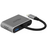 DeLOCK USB-C > HDMI + VGA, Adaptateur Gris, 0,12 mètres