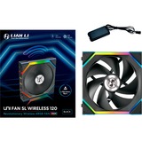 Lian Li UNI FAN SL120 Wireless, Ventilateur de boîtier Noir, Connecteur de ventilateur PWM à 4 broches