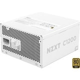 NZXT C1200 Gold ATX 3.1, 1200 Watt alimentation  Blanc, 1x connecteur de carte graphique à 16 broches, 6x PCIe, gestion des câbles