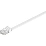 goobay Câble de raccordement RJ-45 U/UTP avec Cat.5e Blanc, 10 mètres, câble plat