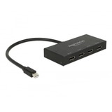 DeLOCK DisplayPort splitter, mini Displayport 1.2 > 4x DisplayPort 4K, Répartiteurs de DisplayPort Noir