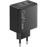 Lenovo Dual USB-C (65W) GaN, Chargeur Noir, 2x USB-C, Power Delivery, 65W
