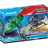 PLAYMOBIL City Action - Hélicoptère de police et parachutiste, Jouets de construction 70569