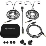 Sharkoon Stealthbite IEM  écouteurs in-ear Noir, Pc, USB-A, UBS-C, 3,5 mm