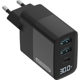 Sitecom 30W GaN Power Delivery chargeur mural avec affichage LED Noir