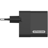 Sitecom 30W GaN Power Delivery chargeur mural avec affichage LED Noir