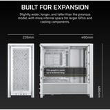 Corsair FRAME 4000D RS boîtier midi tower Blanc | 2x USB-A | 1x USB-C | Verre Trempé