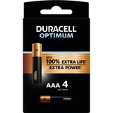 Duracell Piles alcalines AAA Optimum, Batterie 4 pièces