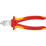 KNIPEX Pince à dénuder coupante de côté 14 26 160, Tenailles de cran Rouge/Jaune, isolées par gaines bi-matière, certifiées VDE