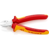 KNIPEX Pince à dénuder coupante de côté 14 26 160, Tenailles de cran Rouge/Jaune, isolées par gaines bi-matière, certifiées VDE